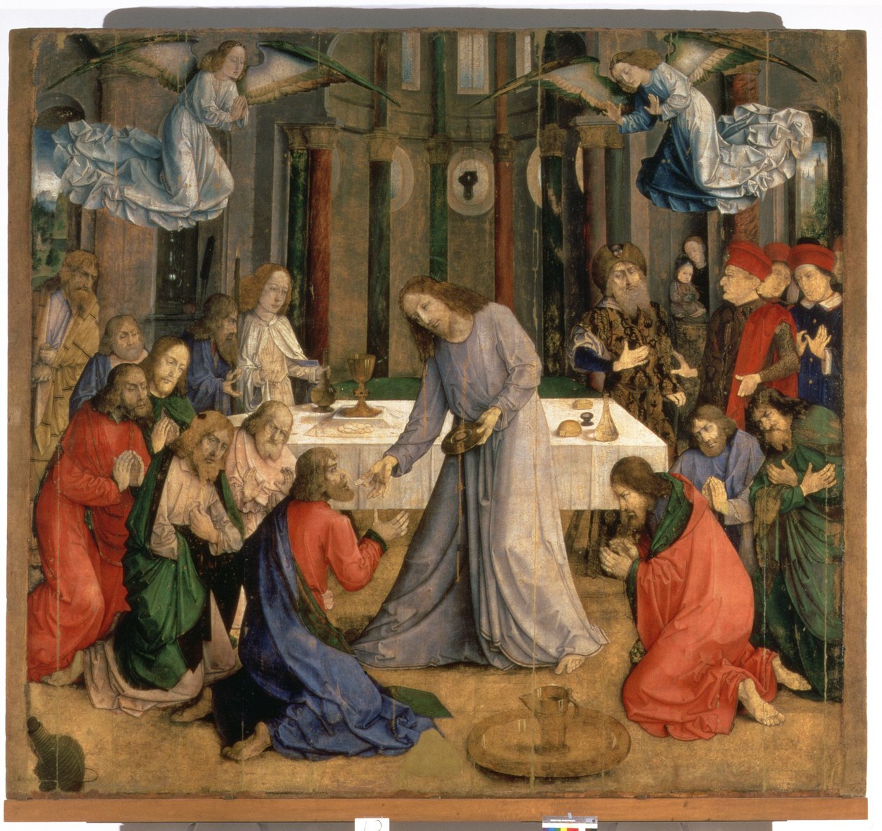 Poslední večeře aneb přijímání apoštolů, 1474 od Joos van Gent