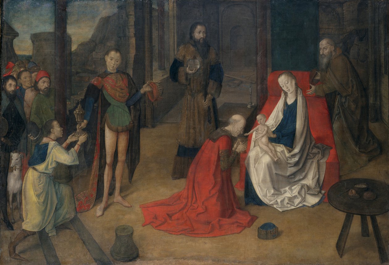 Klanění tří králů, 1465 (tempera na plátně) od Joos van Wassenove