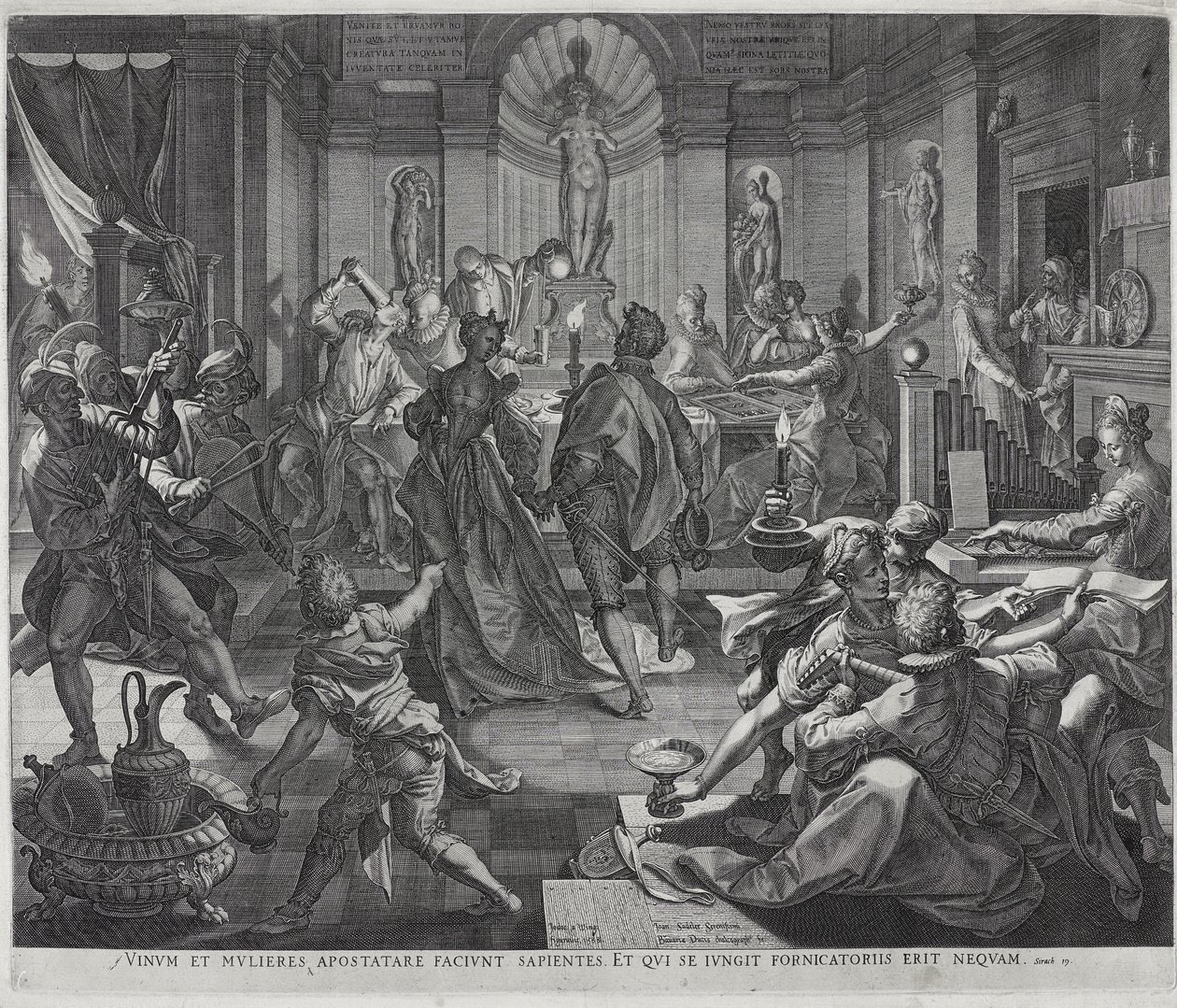 Dům špatné slávy, vyrytý Johannesem Sadelerem I od Joos or Jodocus van (after) Winghe