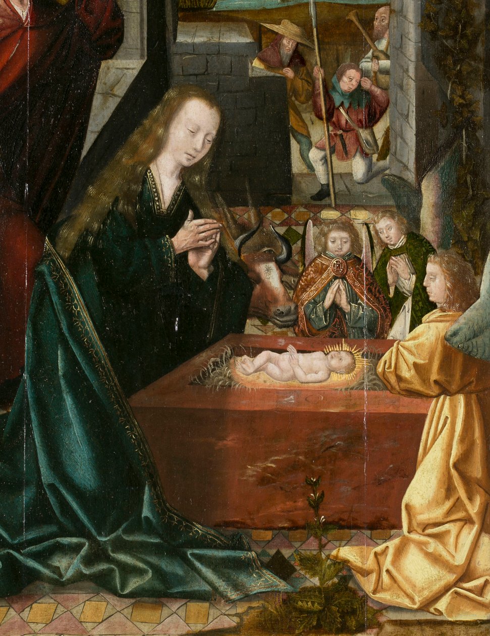 Triptych z Betléma, cca 1540 (malba na dřevě) od Joos van (attr. to) Cleve