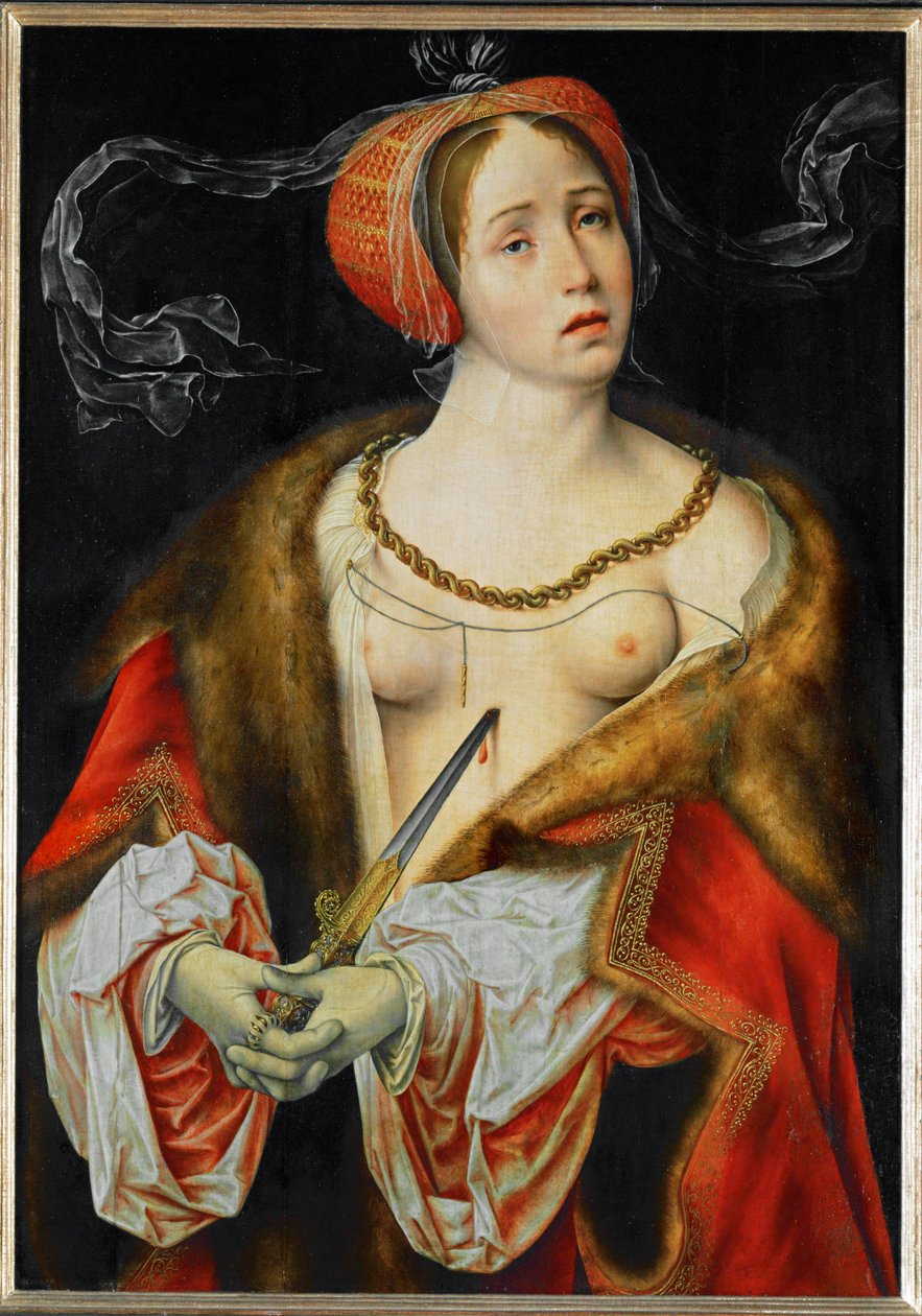 Lucretia (malba na dubovém dřevě) od Joos van Cleve