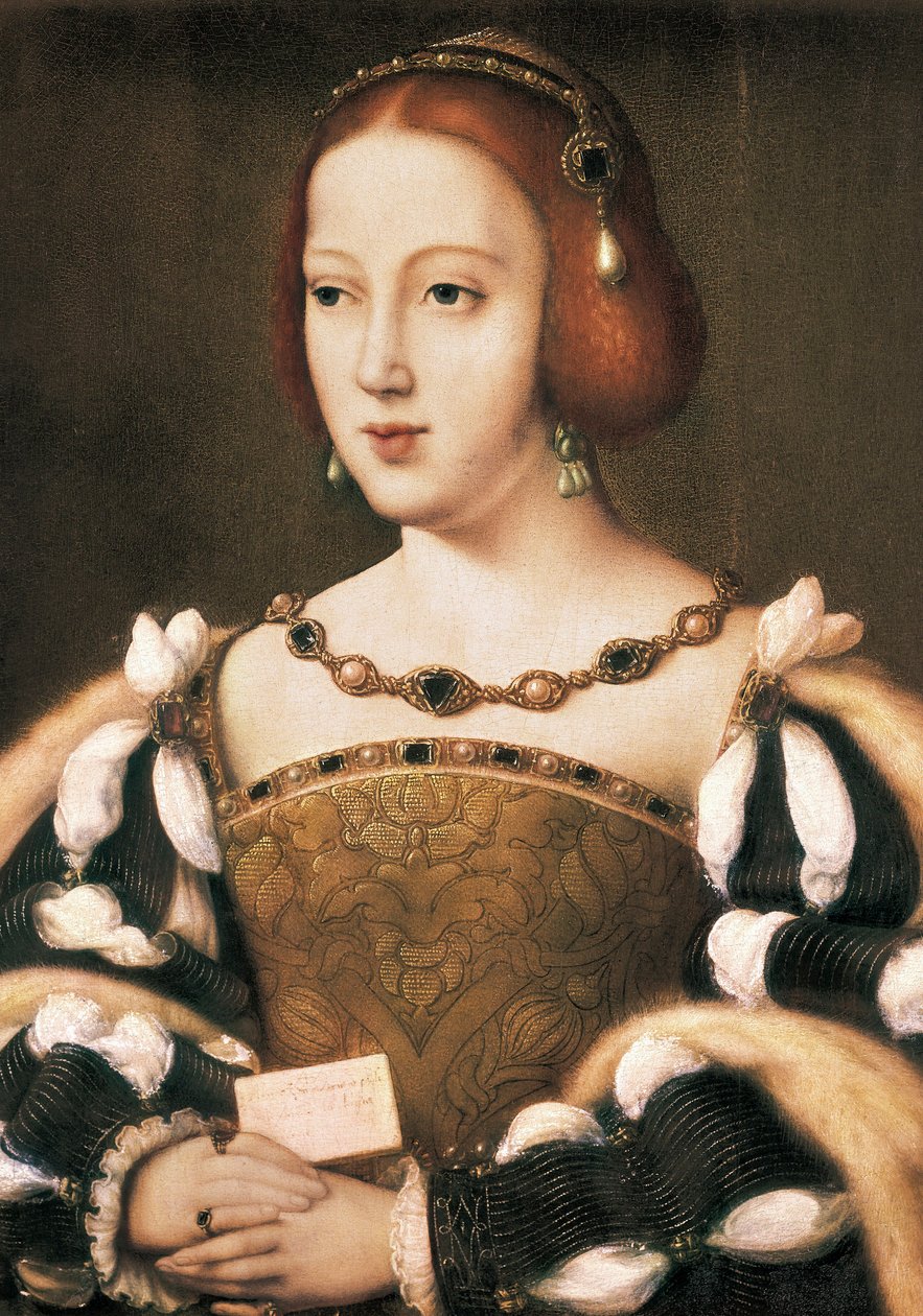 Portrét Eleonory Rakouské (olej na dřevě) od Joos van Cleve