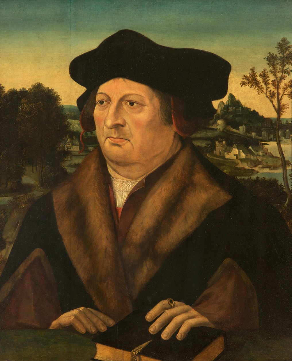 Portrét gentlemana v krajině od Joos van Cleve