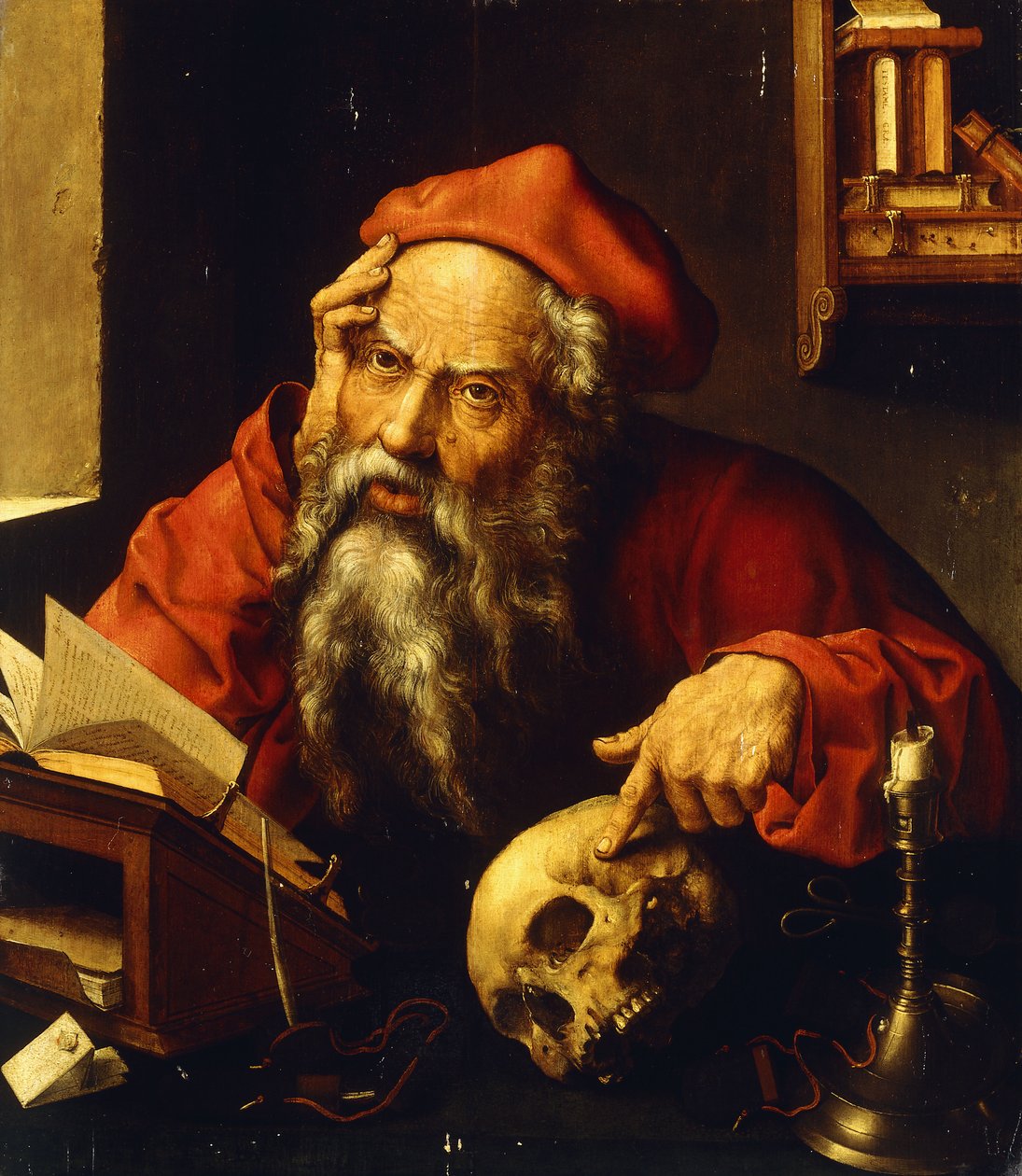 svatý Jeronýme, od Joos van Cleve