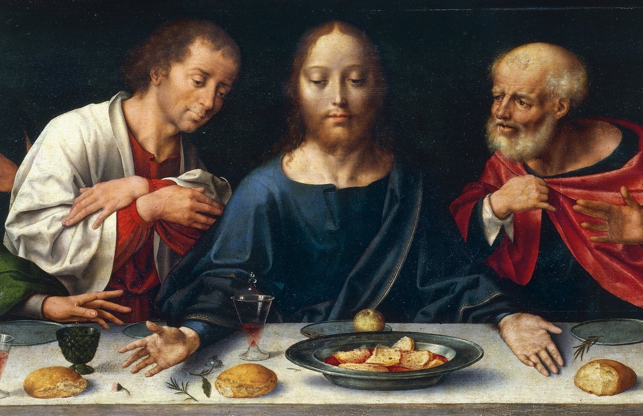 Poslední večeře, Kristus mezi Janem a Petrem od Joos van Cleve