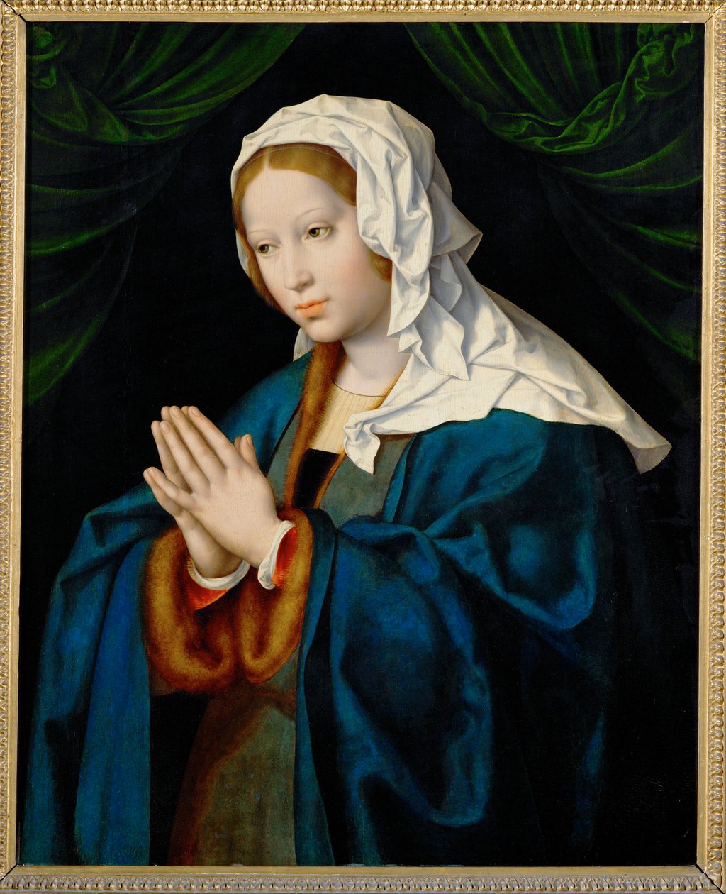 Panna Maria se modlí ... (malba na plátně) od Joos van Cleve