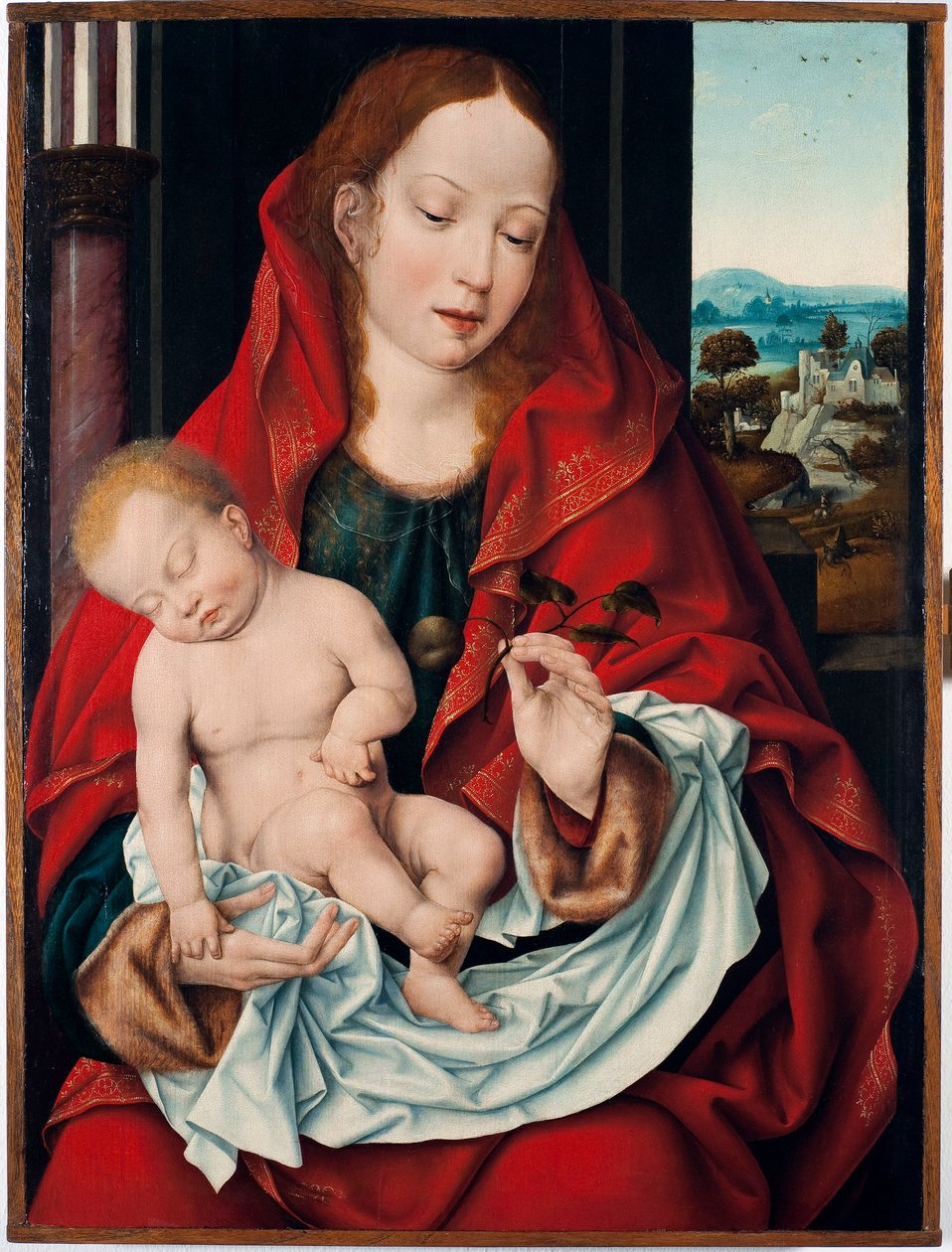 Obraz Panna a dítě od Joose Van Cleve the young (asi 1485-1540) 1518-1522 Ne. 61x45,5 cm Genes, Musei di Strada Nuova (ex Palazzo Bianco) od Joos van Cleve