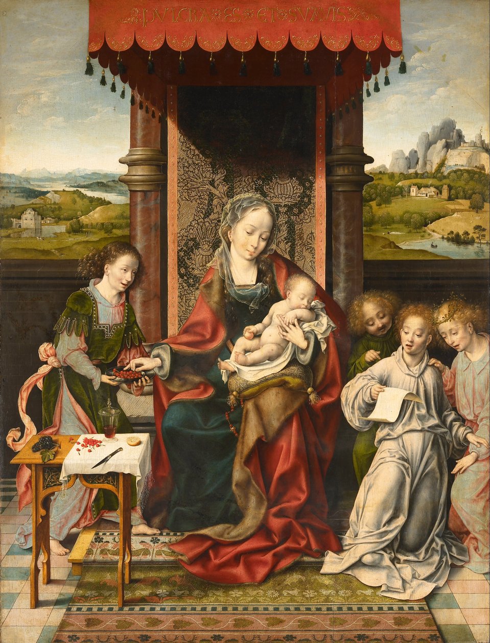 Panna s dítětem a anděly od Joos van Cleve