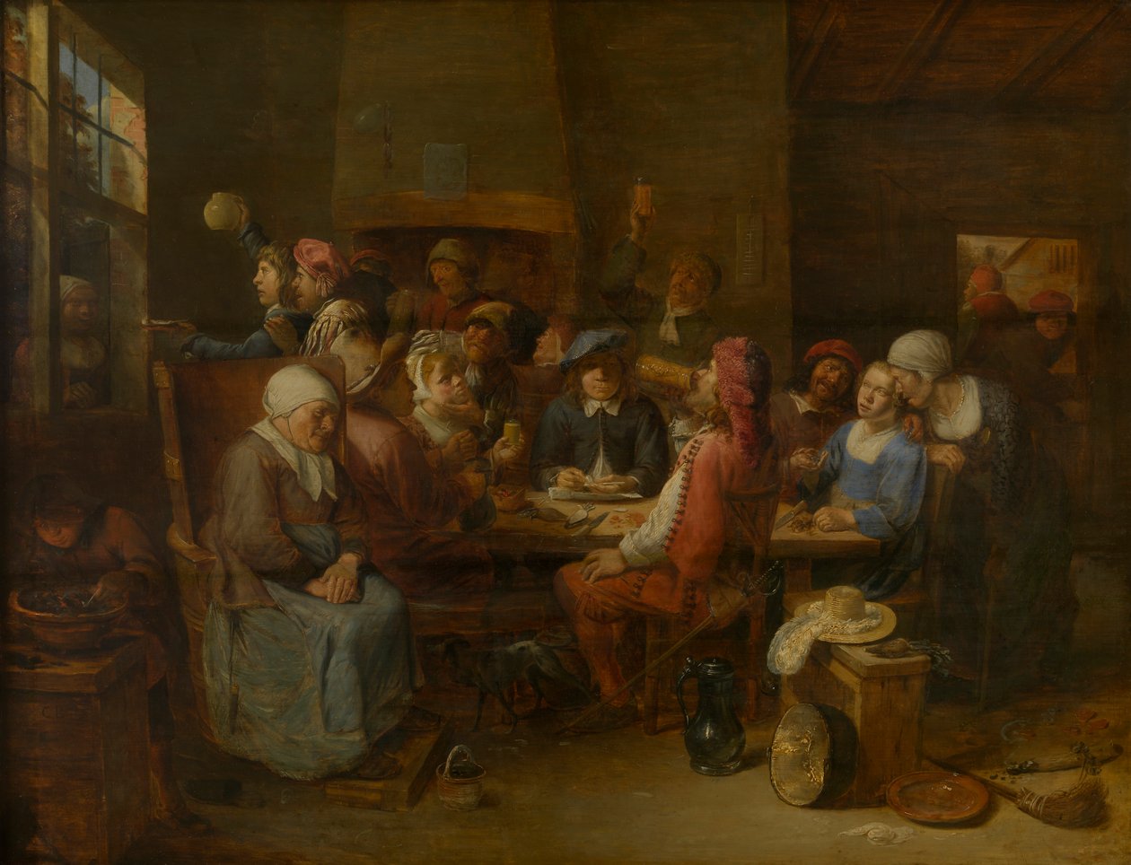 Vlámská krčma (olej na panelu) od Joos van Craesbeeck