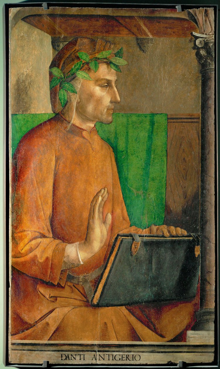 Dante Alighieri, básník Ze série 28 portrétů namalovaných kolem roku 1475 pro ateliér Federiga da Montefeltre ... od Joos van Gent (fl.1460 75)