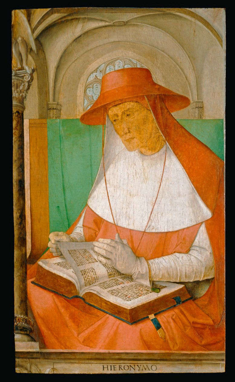 Jeroným, svatý, otec církve... od Joos van Gent (fl.1460-75)
