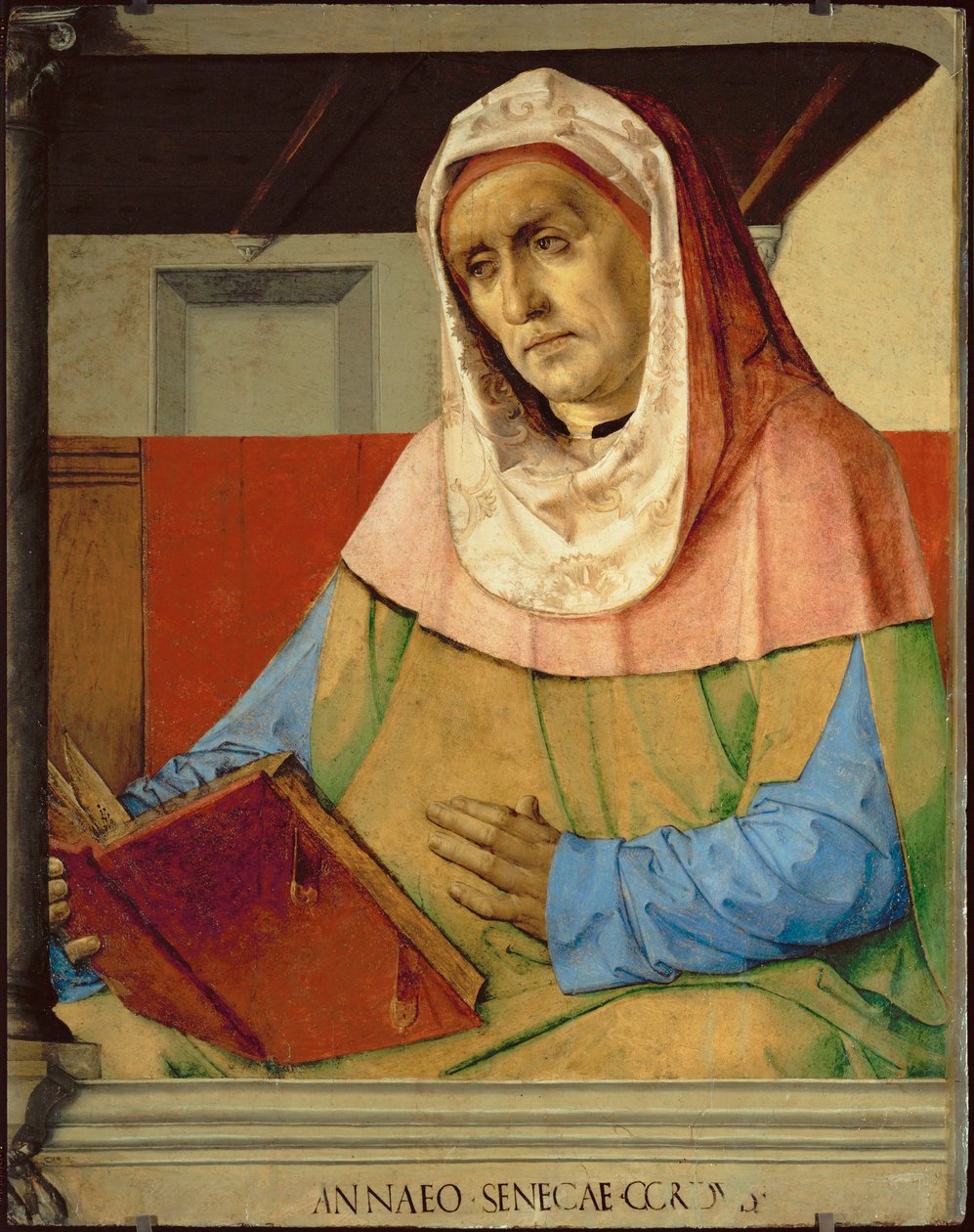 Seneca, římský filozof Ze série 28 portrétů namalovaných kolem roku 1475 pro ateliér Federiga da Montefeltre ... od Joos van Gent (fl.1460 75)