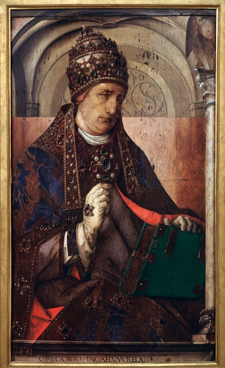 Portrét papeže Řehoře I., kolem 1435-75 od Joos van Gent