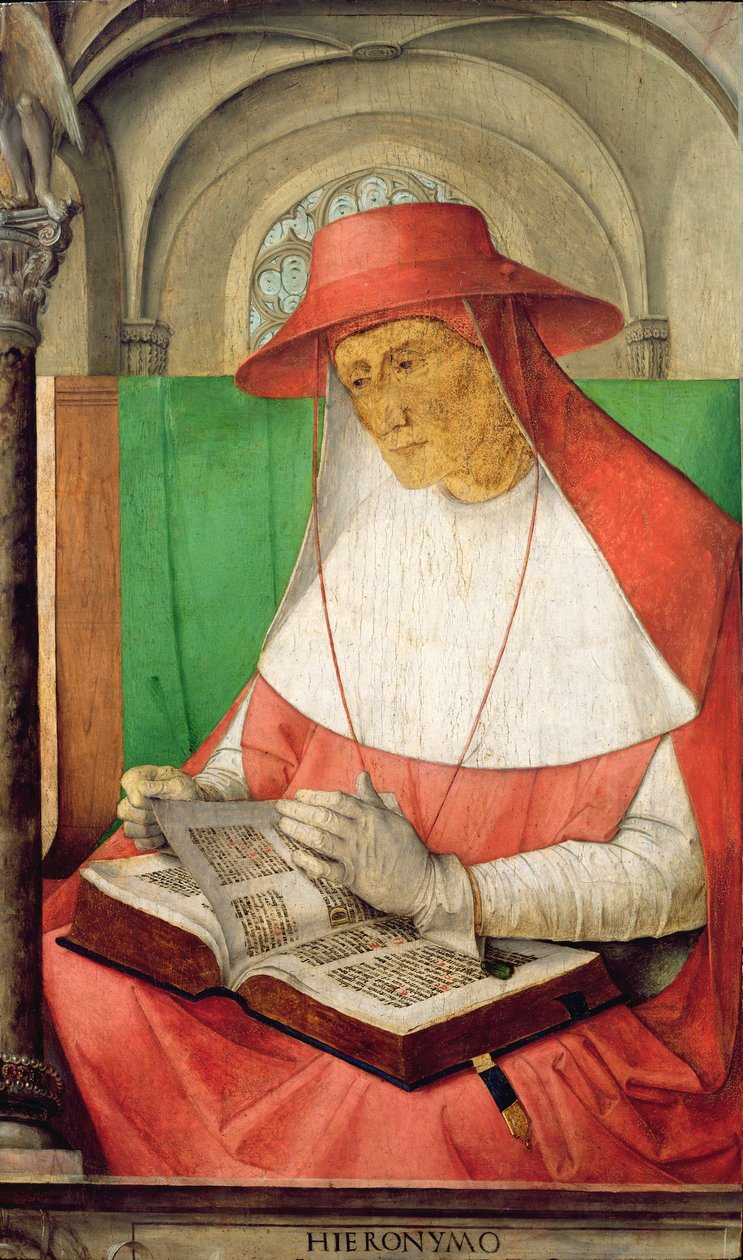 Portrét sv. Jeronýma (347–420) kolem roku 1475 (panel) od Joos van Gent