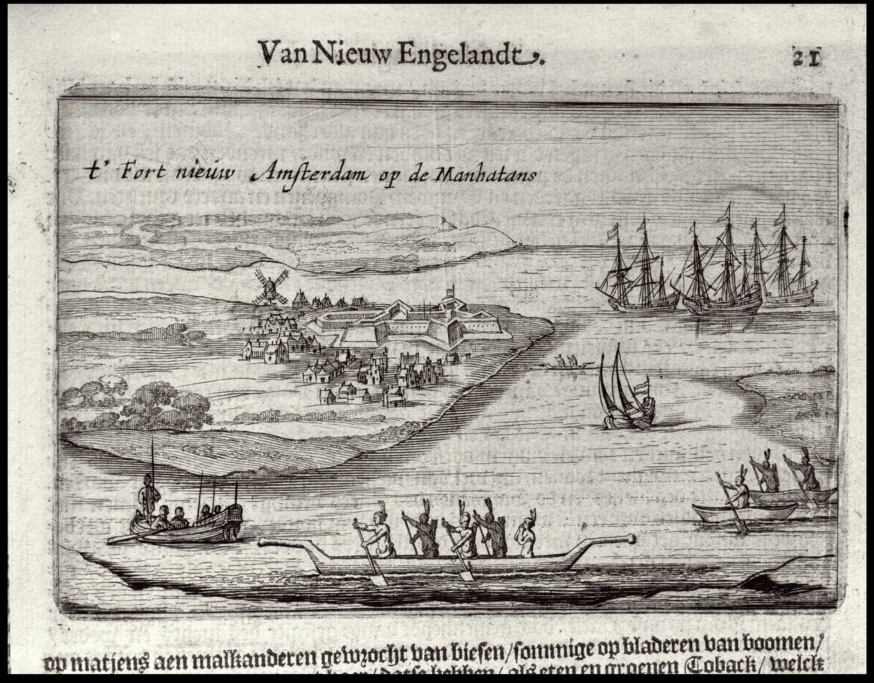 Pohled na Nový Amsterdam, 1626-28 (mědirytina) od Joost Hartgers