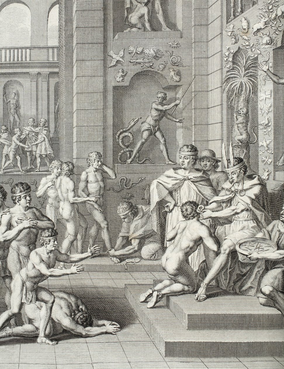 Incké obřady pozorované rytíři krvavých princů z „Voyage Historique de l