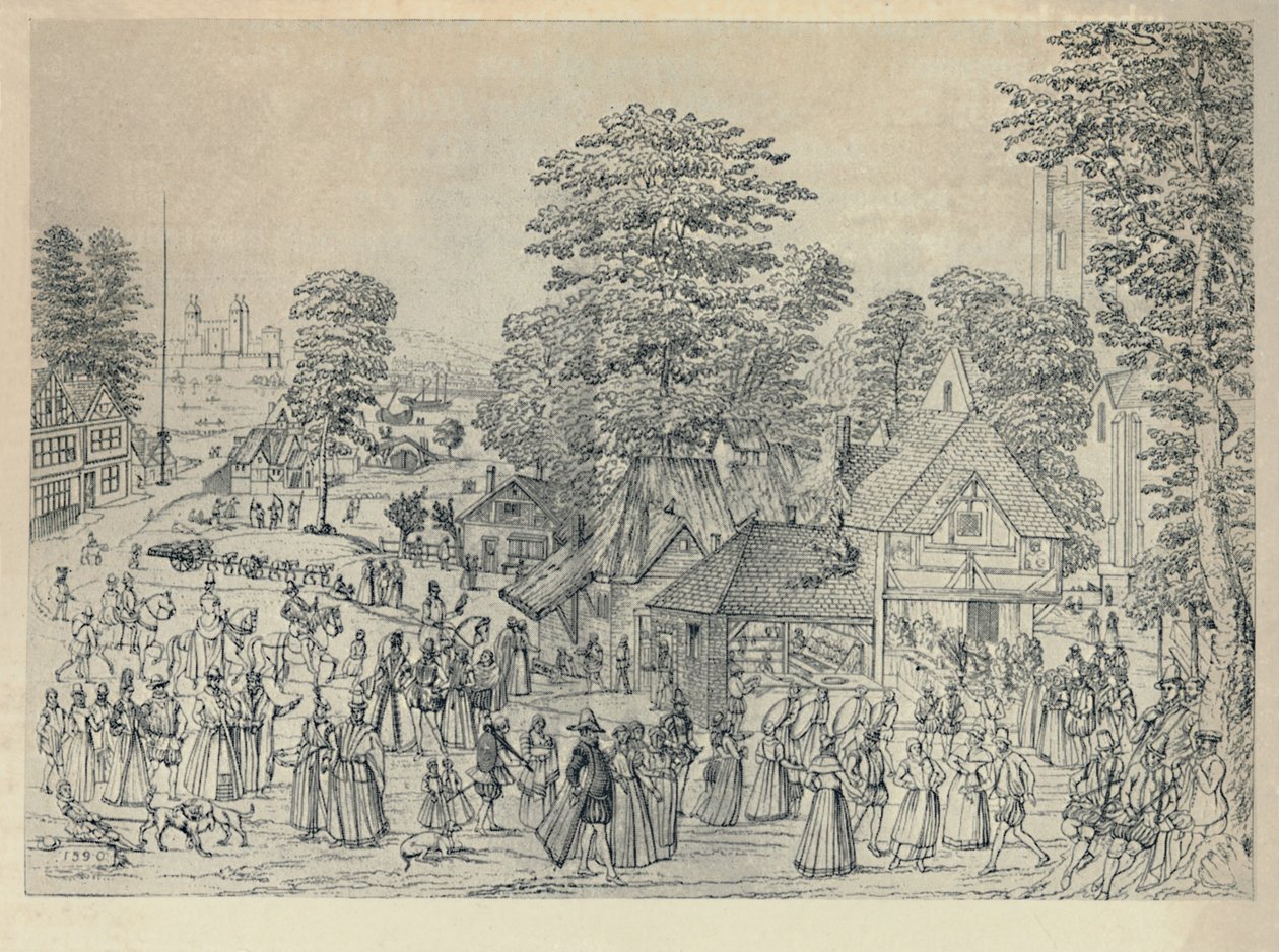 Svatební slavnost v Bermondsey, 1590, 1920 od Joris Hoefnagel