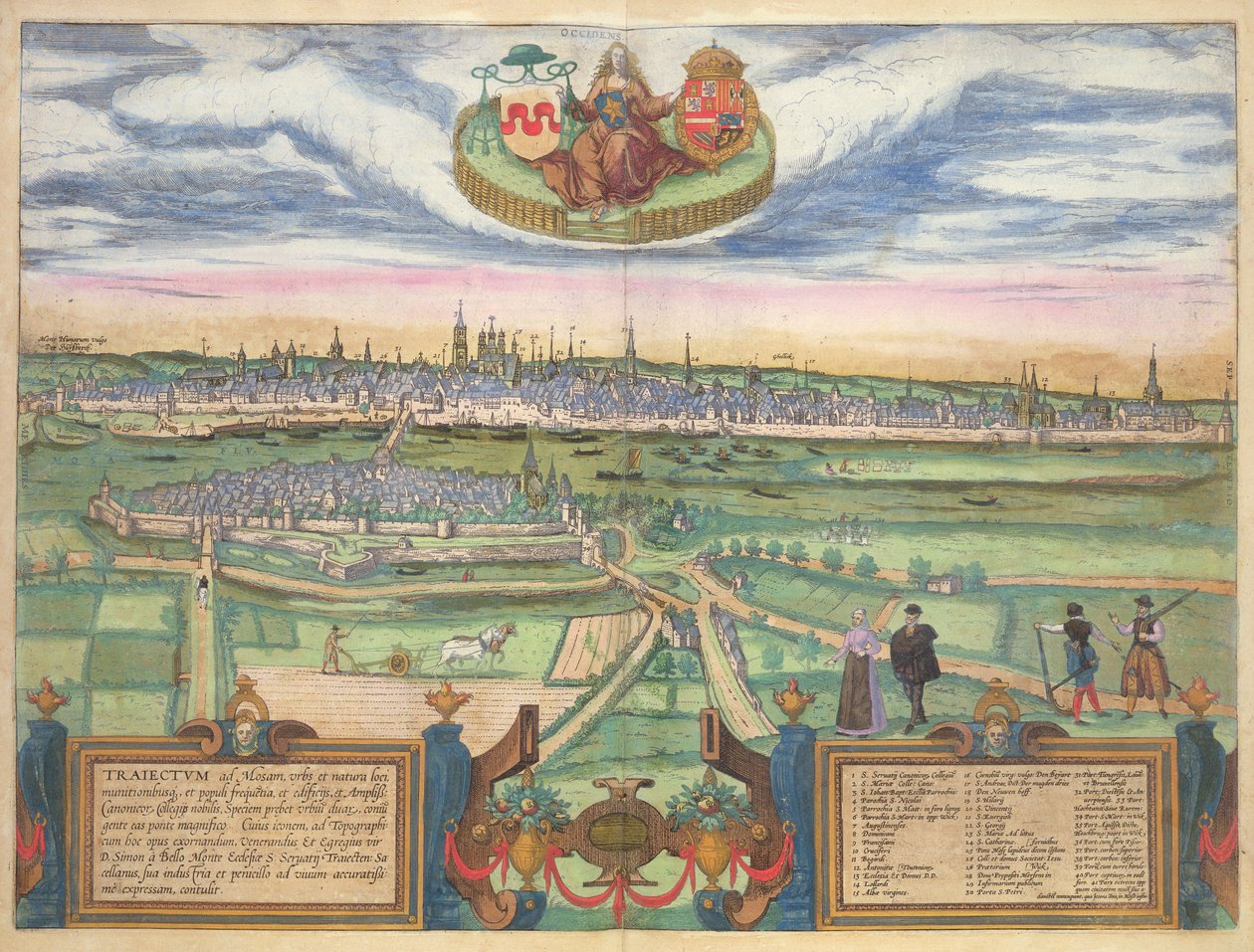 Evropské město, z „Civitates Terrarum“ od Georga Brauna (1541-1622) a Franse Hogenberga (1535-90) 1575 (barevná rytina) od Joris Hoefnagel