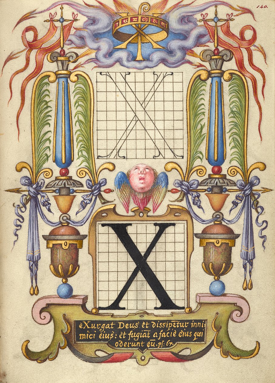 Anleitung zum Konstruieren des Buchstabens X od Joris Hoefnagel