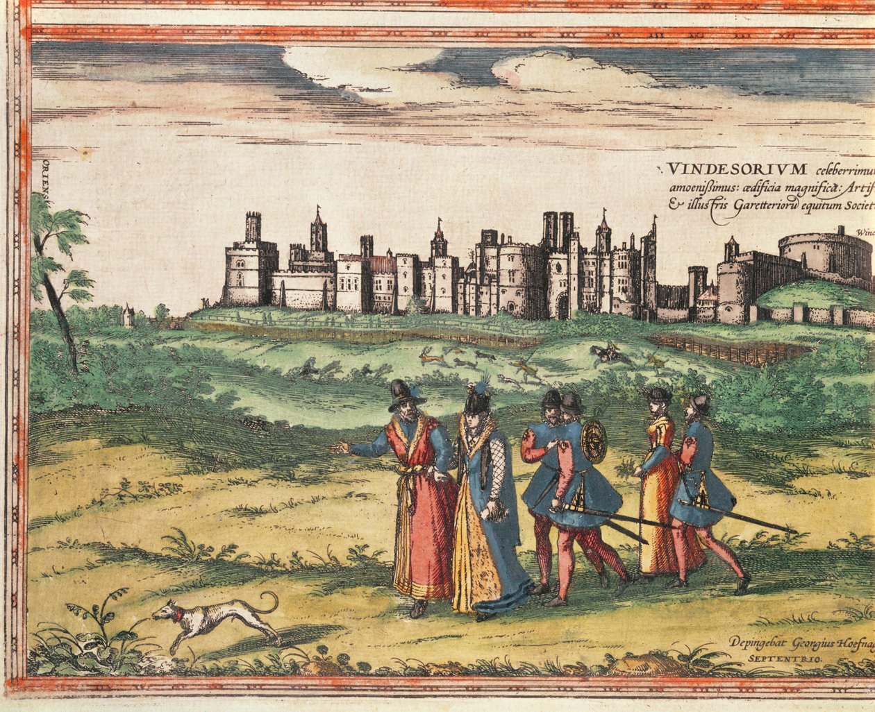 Pohled na hrad Windsor z knihy "Civitates Orbis Terrarum" od Georga Brauna (1541-1622) a Franse Hogenberga (1535-90) 1599 od Joris Hoefnagel