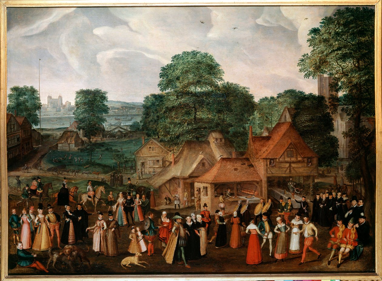 Svatební hostina v Berdmondsey Obraz od Georgese Hoefnagela (1542-1601) (ec.engl.) 1600 Soukromá sbírka od Joris Hoefnagel