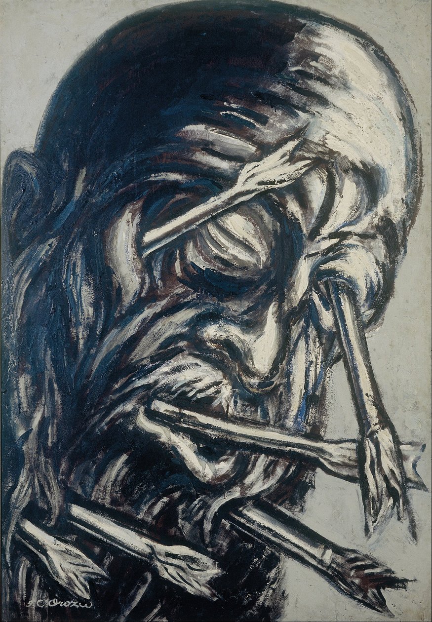 Hlava propíchnutá šípy ze série Los teules od José Clemente Orozco