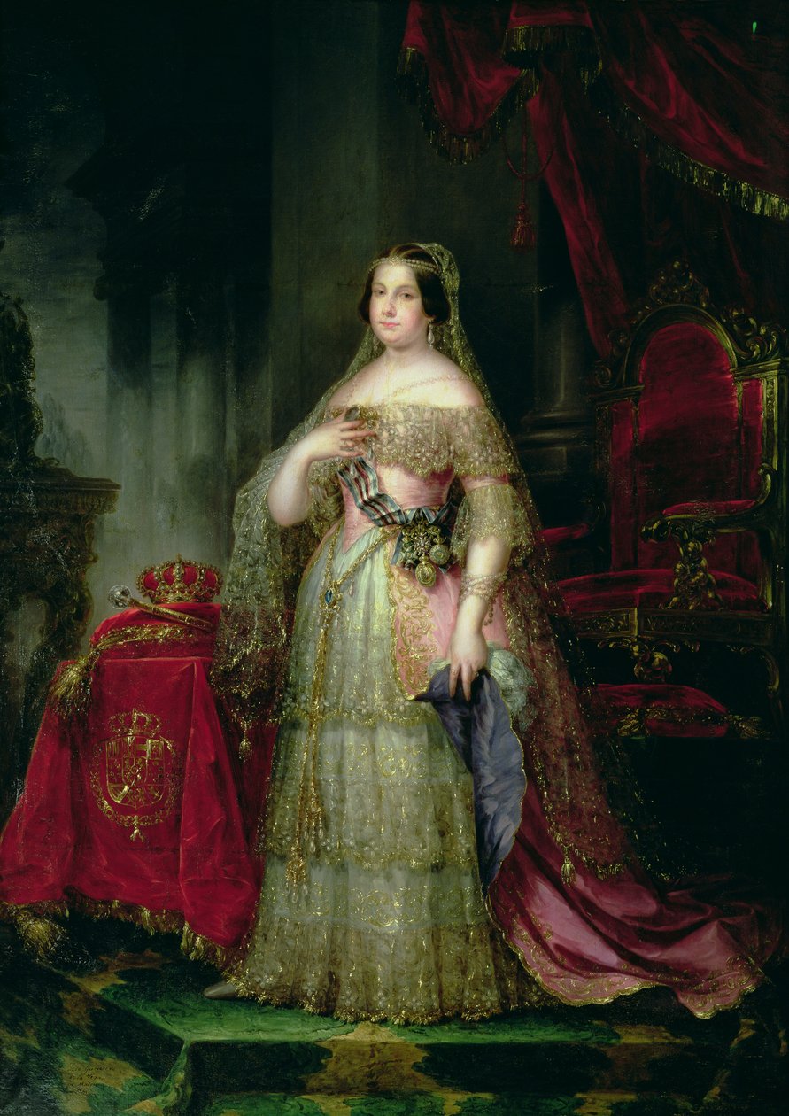 Španělská královna Isabella II (1830-1904). od José Gutiérrez de la Vega