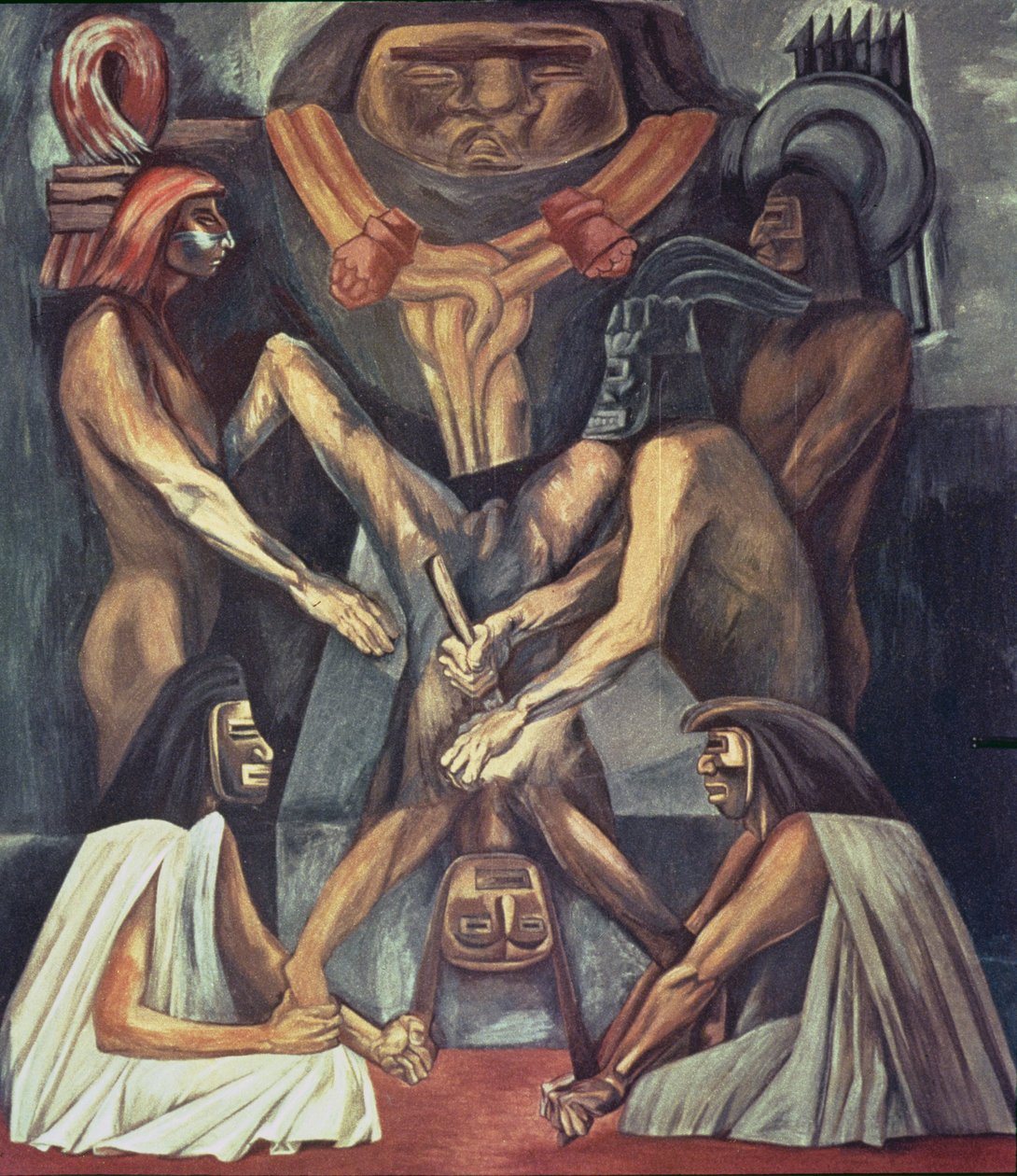Starověká lidská oběť. z Eposu americké civilizace od José Clemente Orozco