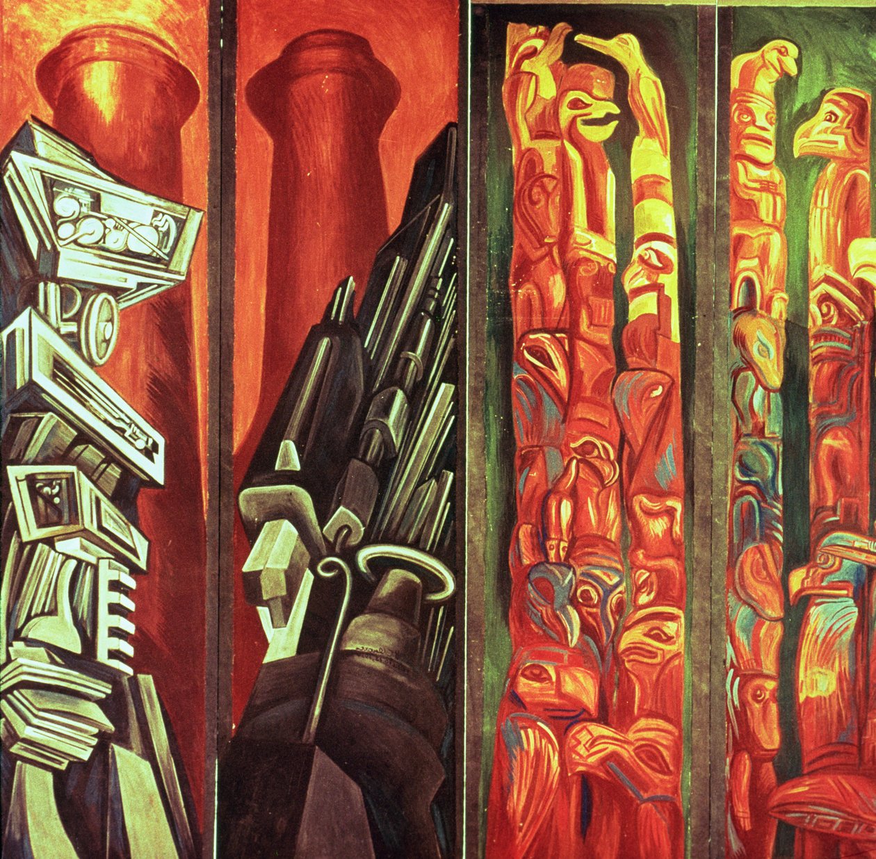 Dekorativní panel III, z Eposu americké civilizace od José Clemente Orozco