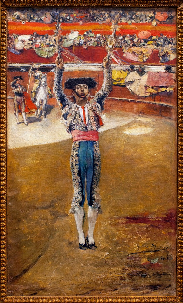 Položení transparentů - Obraz od Jose Garcíi Ramose (1852-1912), Olej na plátně - Muzeum výtvarného umění v Seville, Španělsko od José García Ramos