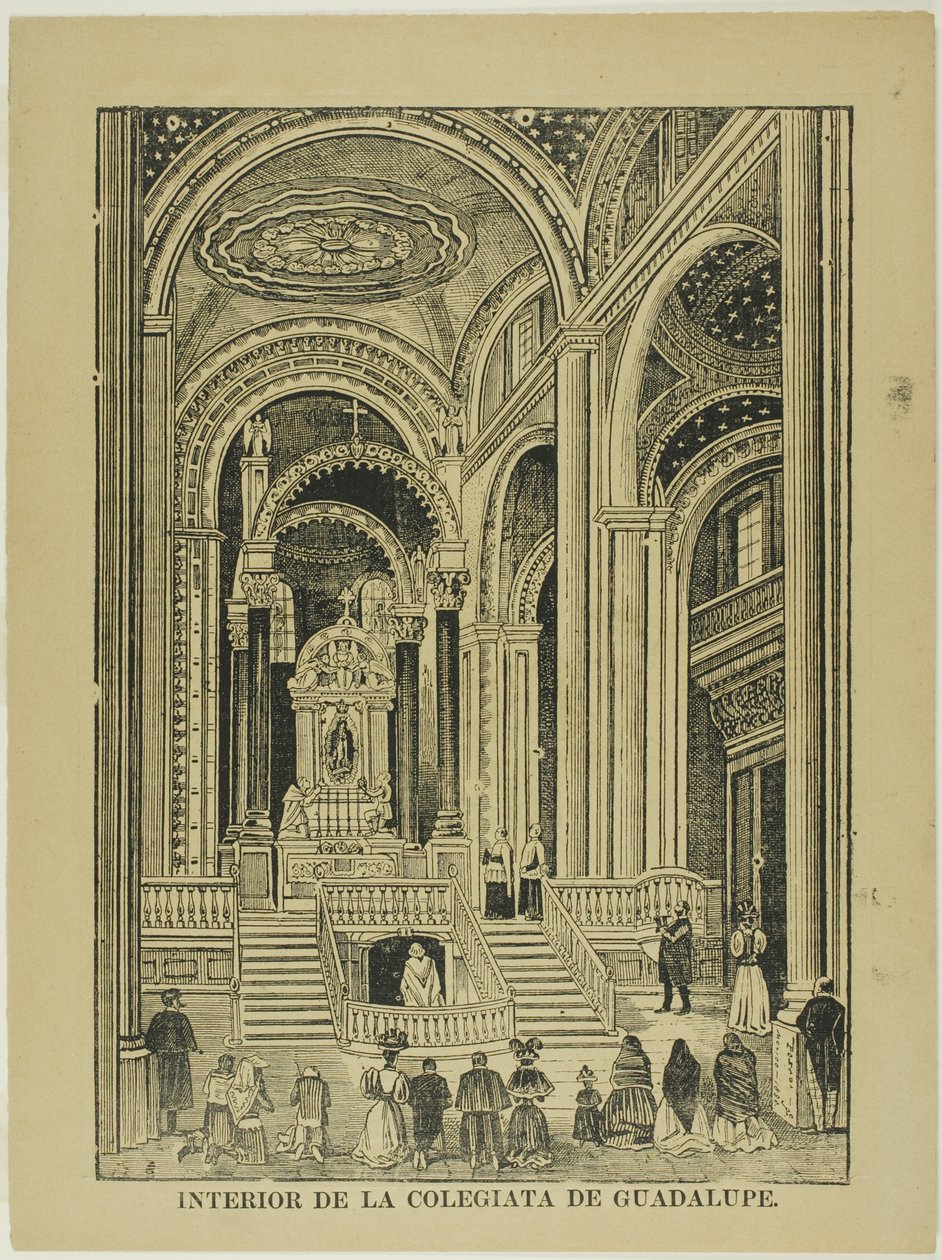 Interiér kolegiátního kostela Guadalupe od José Guadalupe Posada