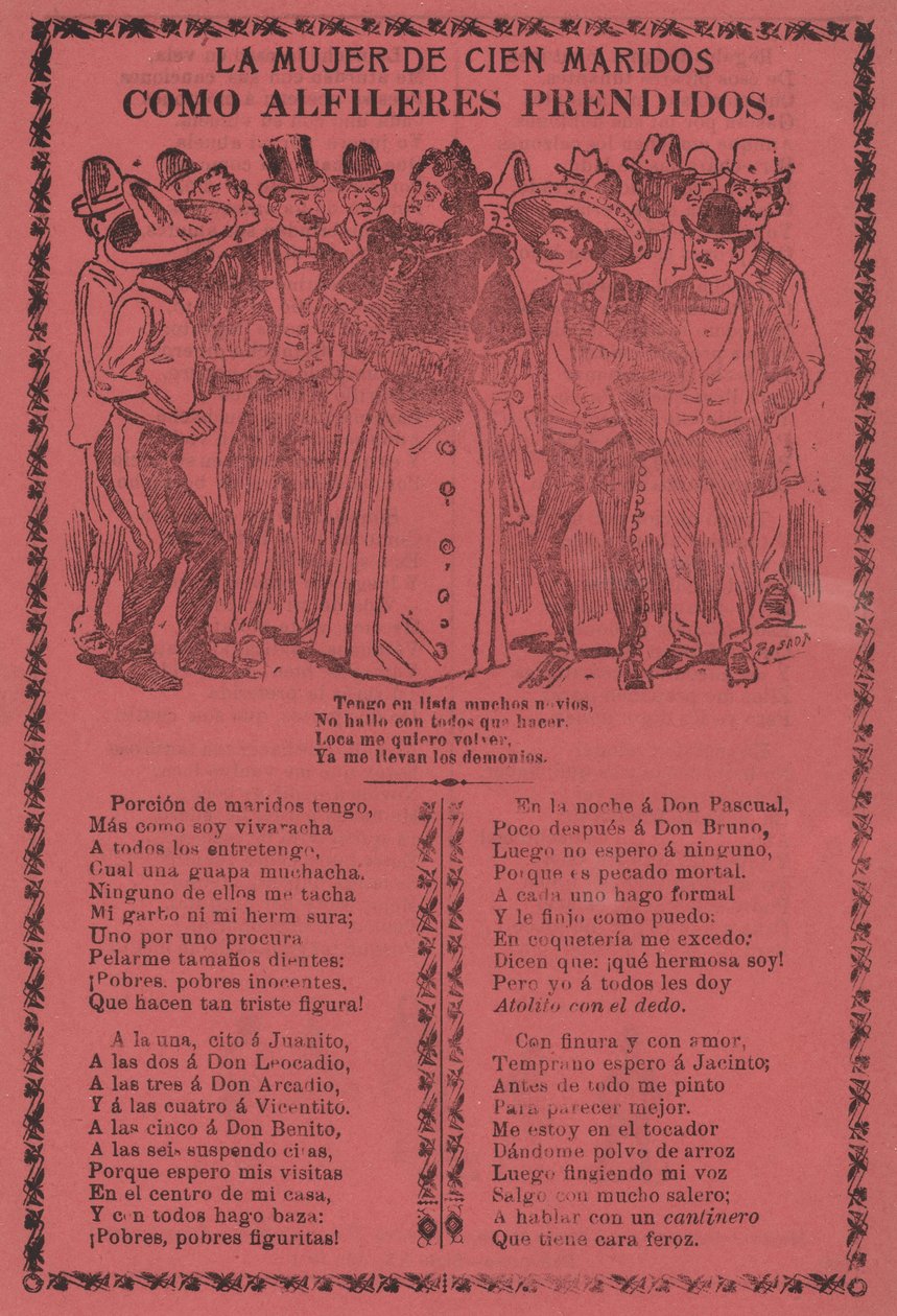 Žena ze sta manželů – jako špendlíky na od José Guadalupe Posada