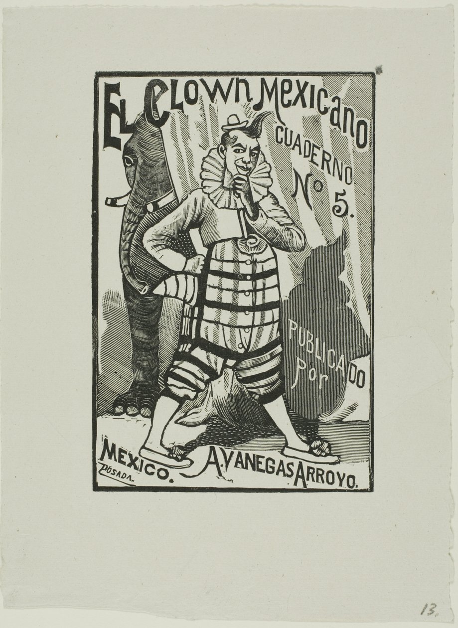 Mexický klaun, ne. 5 od José Guadalupe Posada