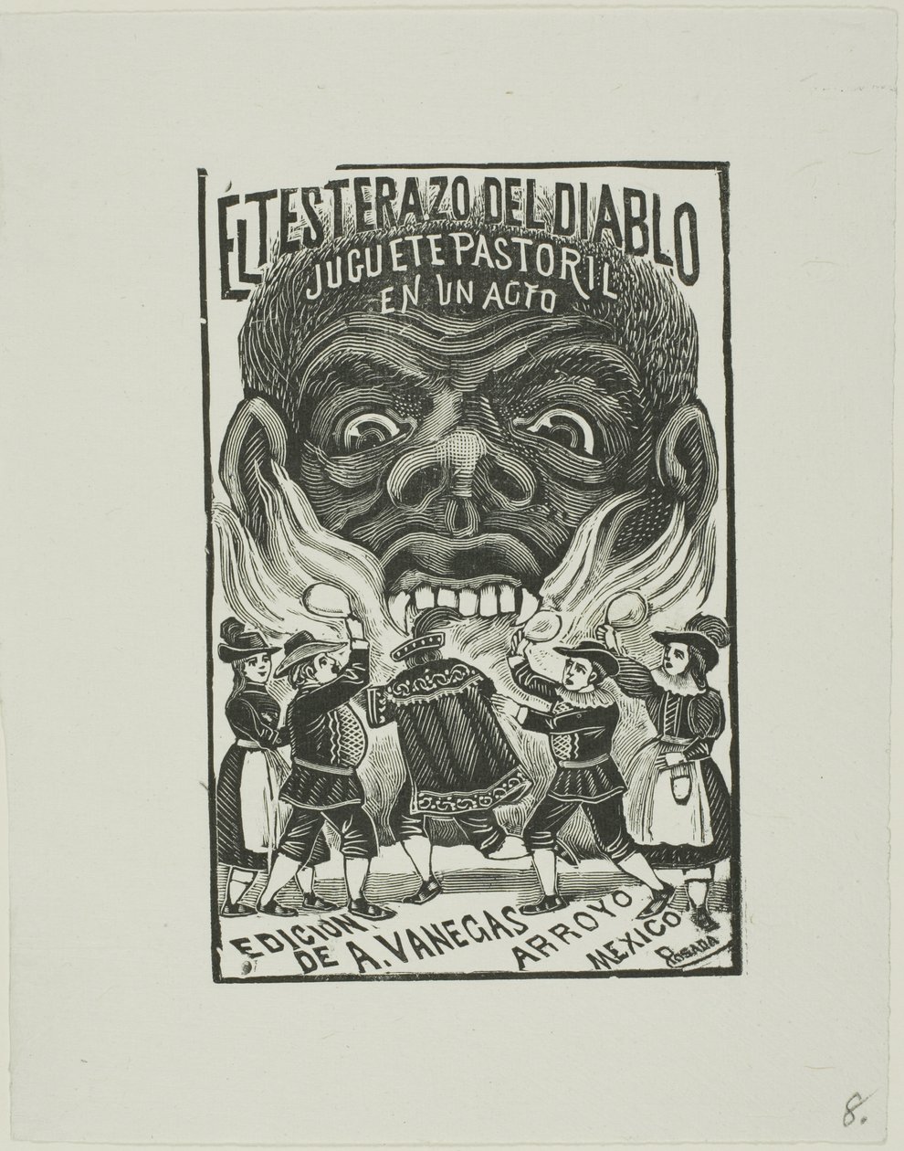 Ďábel zadokolky S Hlavou od José Guadalupe Posada