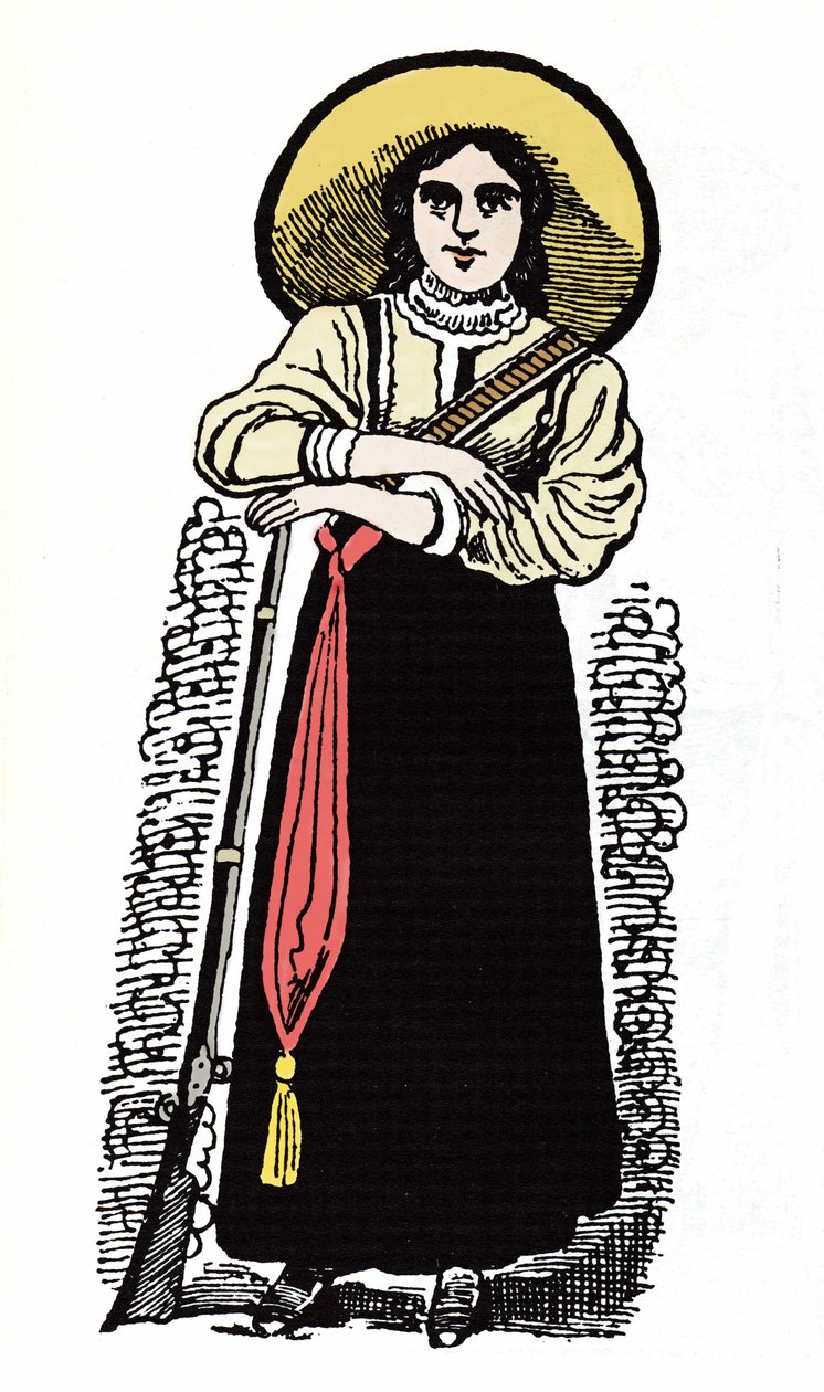 Mexická revoluce (1910-1920): Mexická vojačka. Xylografie od Jose Guadalupe Posada (1852-1913). od José Guadalupe Posada