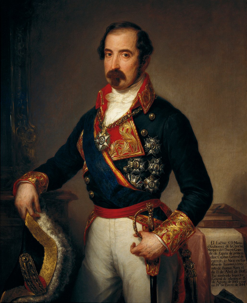 Portrét Manuela Gutierreze de la Comcha i Irigoyen (1808-1874), markýze z Duera od José Gutiérrez de la Vega