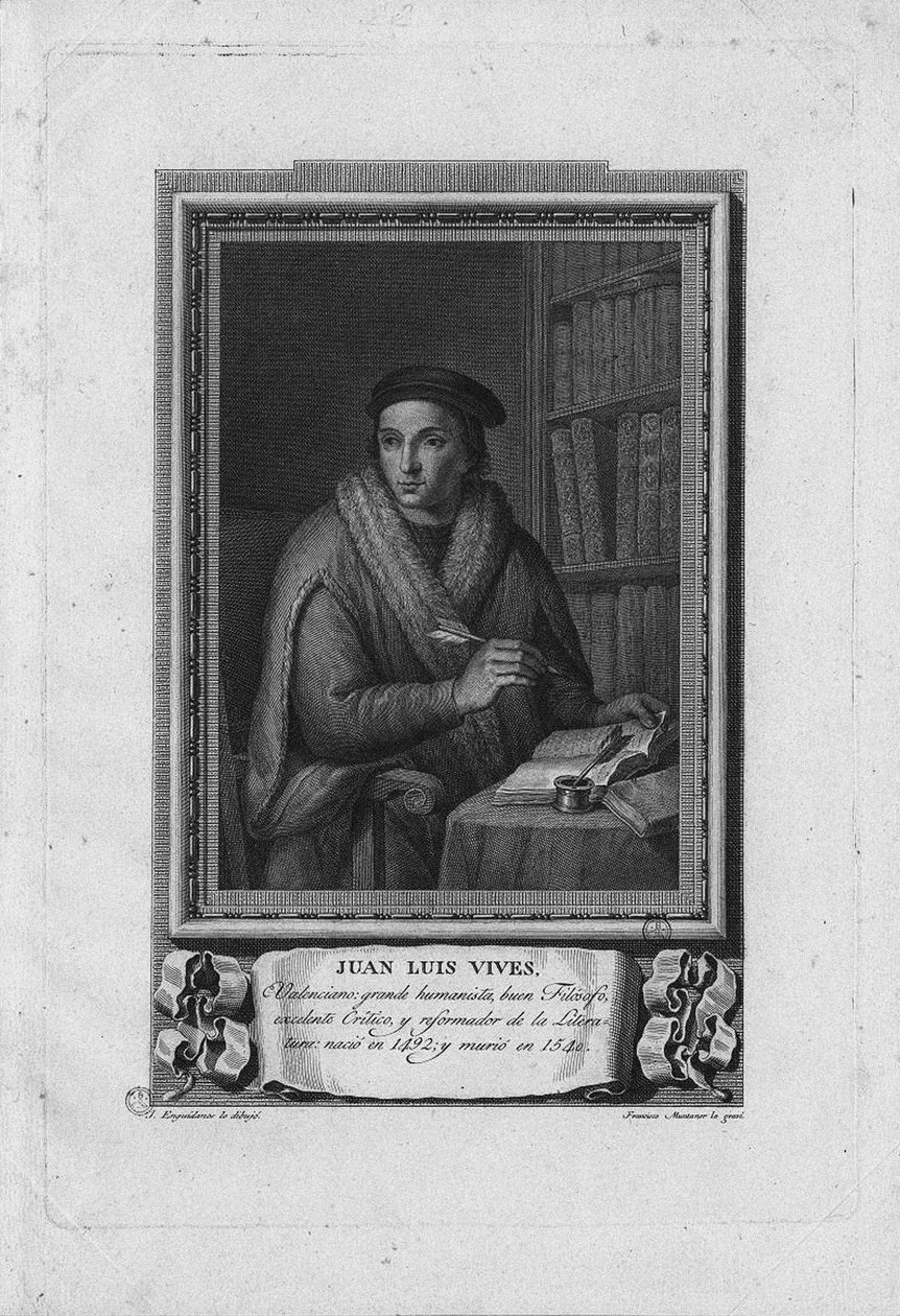 Portrét Juana Luise Vivese 1492-1540, 1791 od Jose Lopez Enguidanos