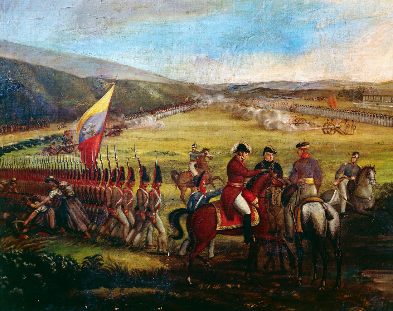 Vojáci generála Narina, Bolivarova společníka, během bitvy u Kalibia, obraz Josého Marii Espinosy (1796-1883). Kolumbie od José María Espinosa Prieto
