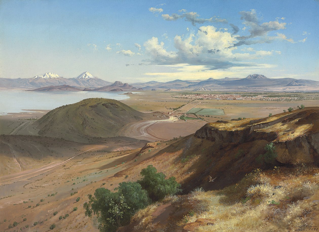 Údolí Mexika z kopce Svaté Isabely, 1892 od José María Velasco
