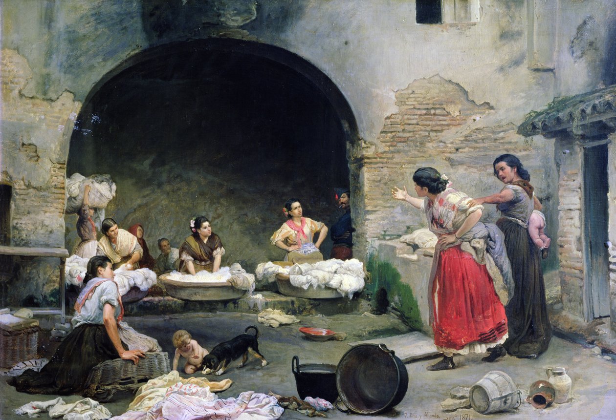 Disputing Washerwomen, 1871 od Jose Jimenes Aranda