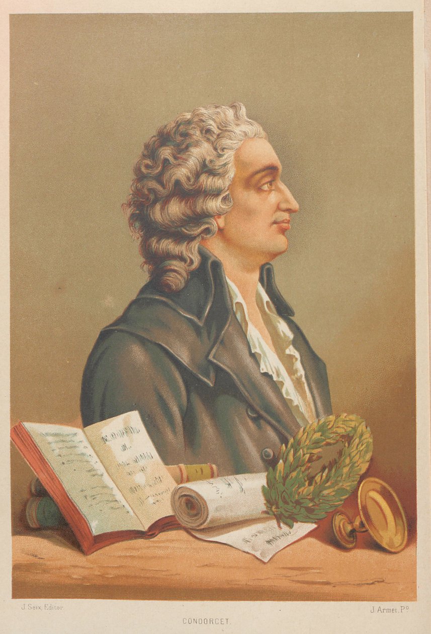 Portrét Marie Jean Antoine Nicolas Caritat, markýz de Condorcet 1743-1794, 1879. od Jose Armet Portanell