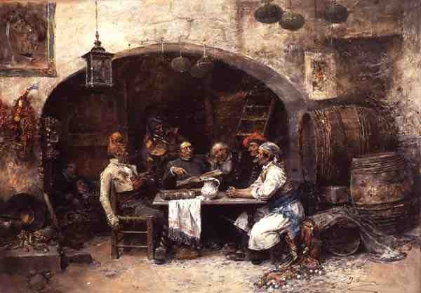 Pozorné publikum (olej na panelu) od Jose Benlliure y Gil