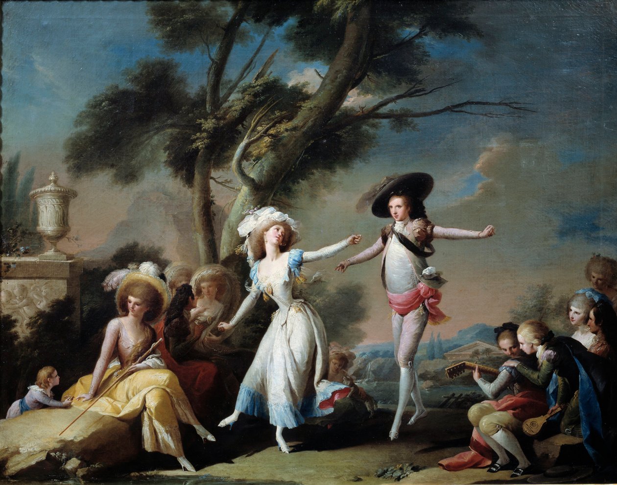 Páry v parku. Obraz od Jose Camarona Y Boronata (1730-1803) od Jose Camaron