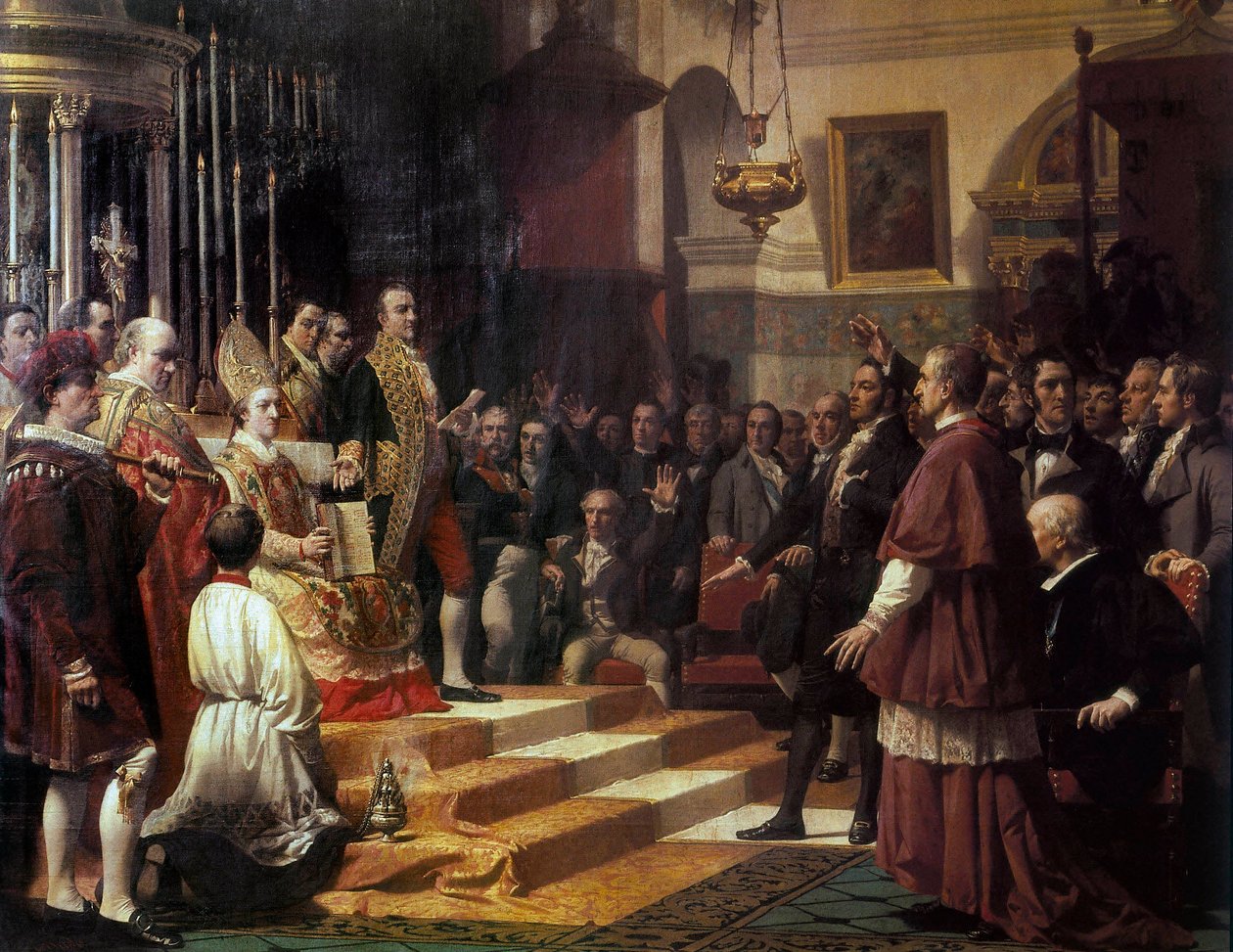 "Přísaha Cortes de Cádiz v roce 1810." Obraz od Jose Casado de Alisal (1832-1886). 1863 od Jose Casado del Alisal