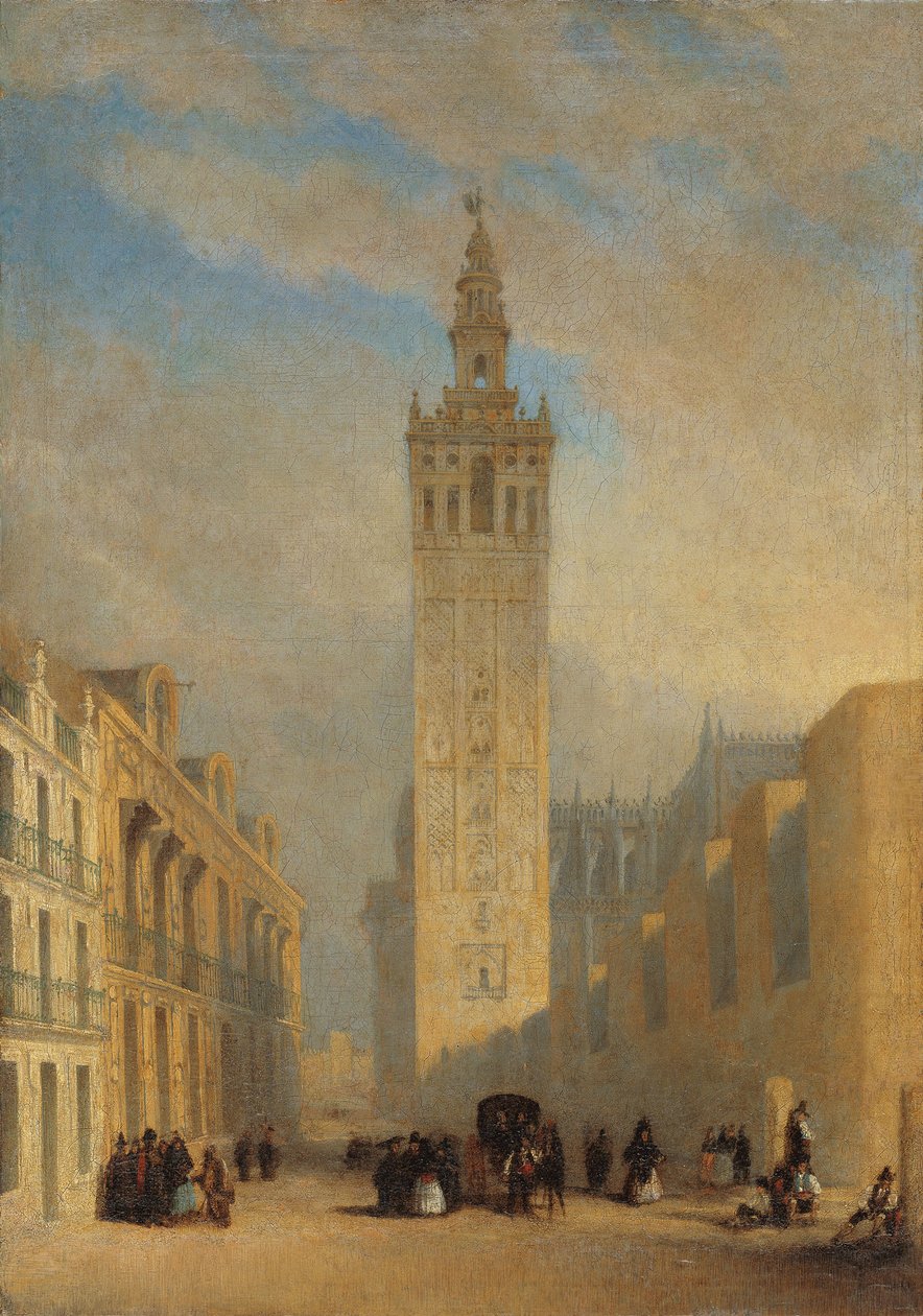 Giralda viděná z Calle Placentines - Dominguez Becquer, Jose (1805-1841) - cca 1836 - Olej na plátně - 57,4x40,2 - Museo Carmen Thyssen, Malaga od José Domínguez Bécquer