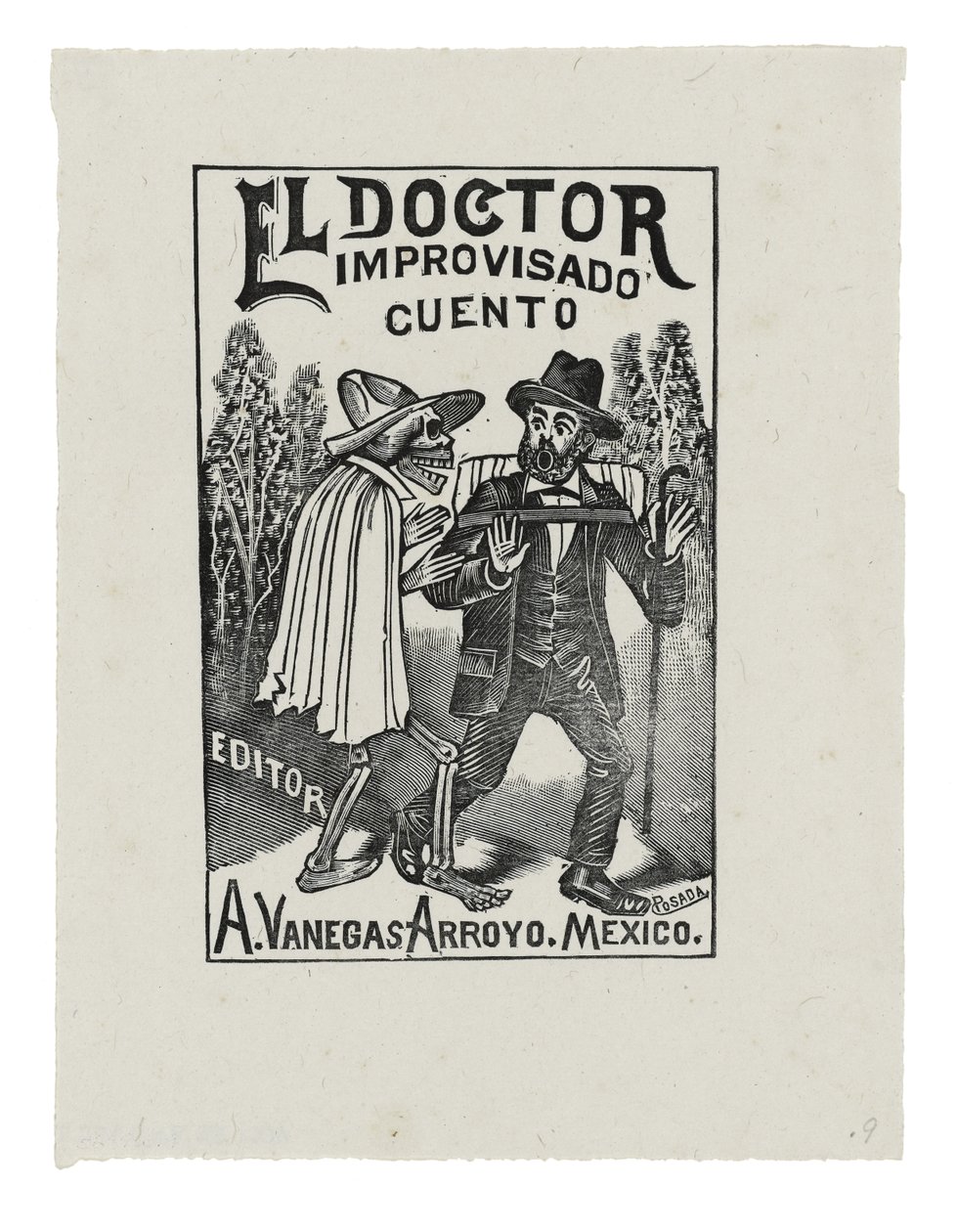 The Impromptu Doctor Tale, c.1888-1913, tištěno 1942 (rytina) od José Guadalupe Posada