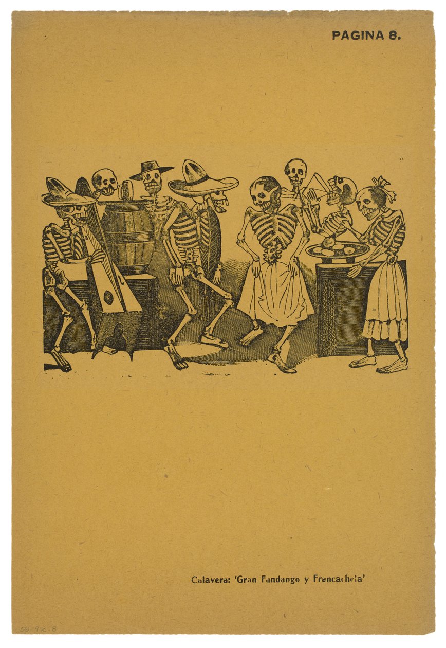 El jarabe de ultratumba, c.1910, tištěno 1943 (fotoreliéfní lept s rytinou) od José Guadalupe Posada