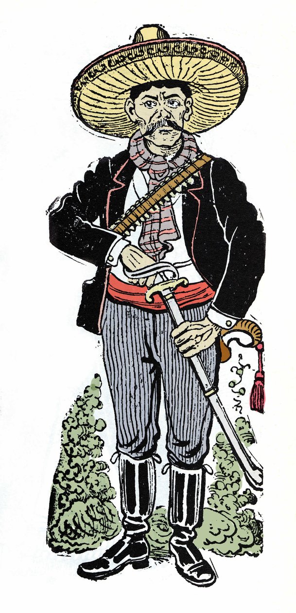Portrét Amadora Salazara během mexické revoluce v roce 1910. Xylografie od Jose Guadalupe Posada (1852-1913). od José Guadalupe Posada
