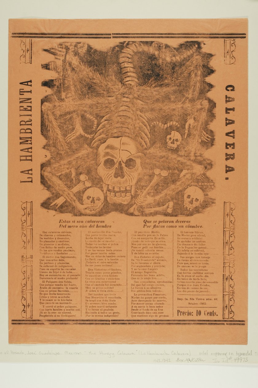 Die verhungernde Calavera od José Guadalupe Posada