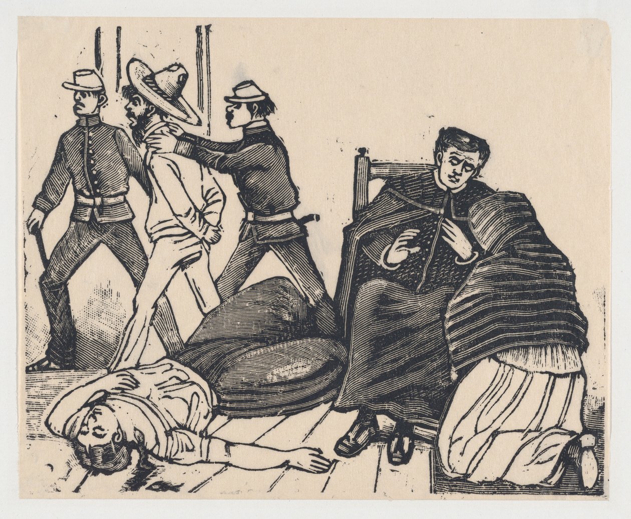 Dvojnásobná vražda v Puente de los Gallos od José Guadalupe Posada